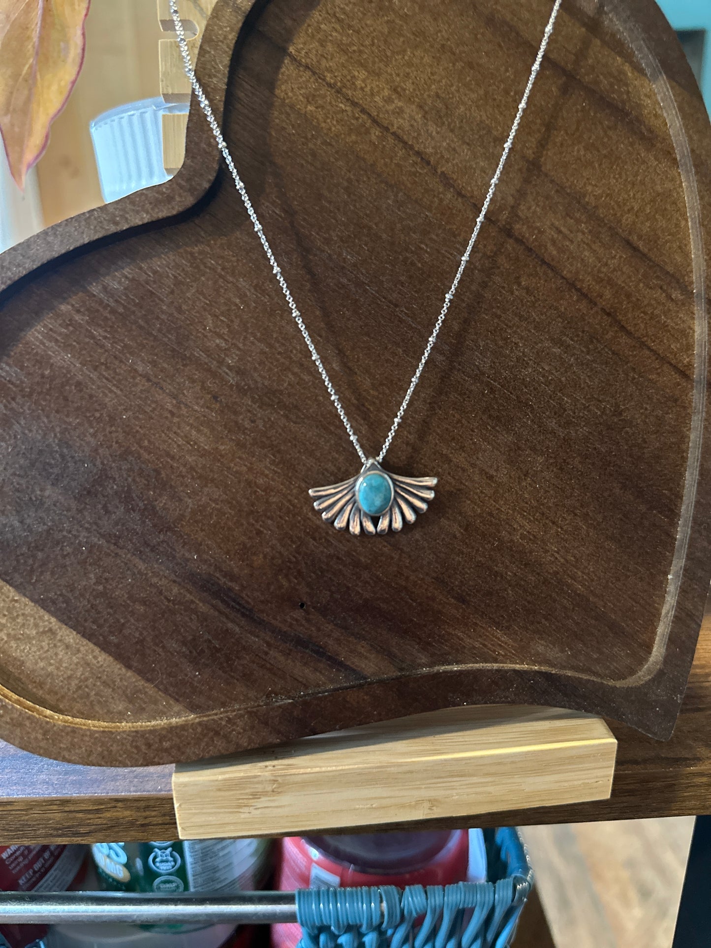 Turquoise Prayer Necklace with Genuine Sterling Silver, Gift-Ready Boxed Jewelry - Silver Elegant