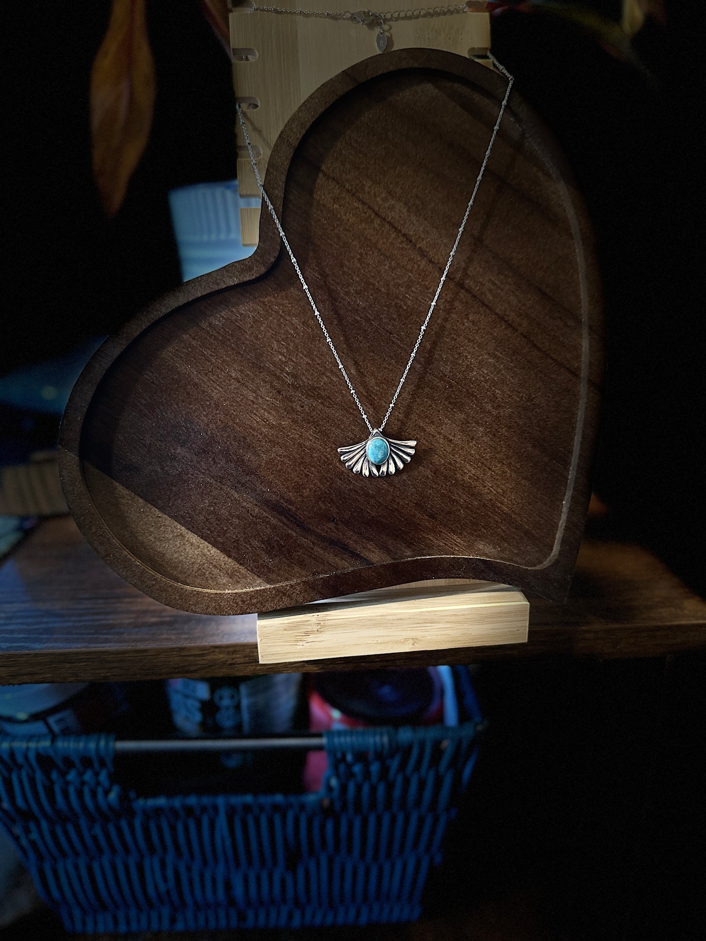 Turquoise Prayer Necklace with Genuine Sterling Silver, Gift-Ready Boxed Jewelry - Silver Elegant