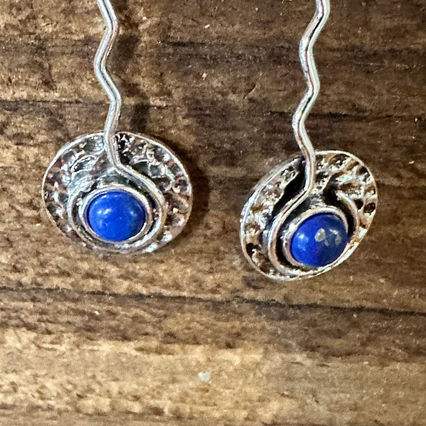 Boho Native American Navajo Dangle Wire Earrings, Turquoise Stone, Gift Box - Silver Elegant