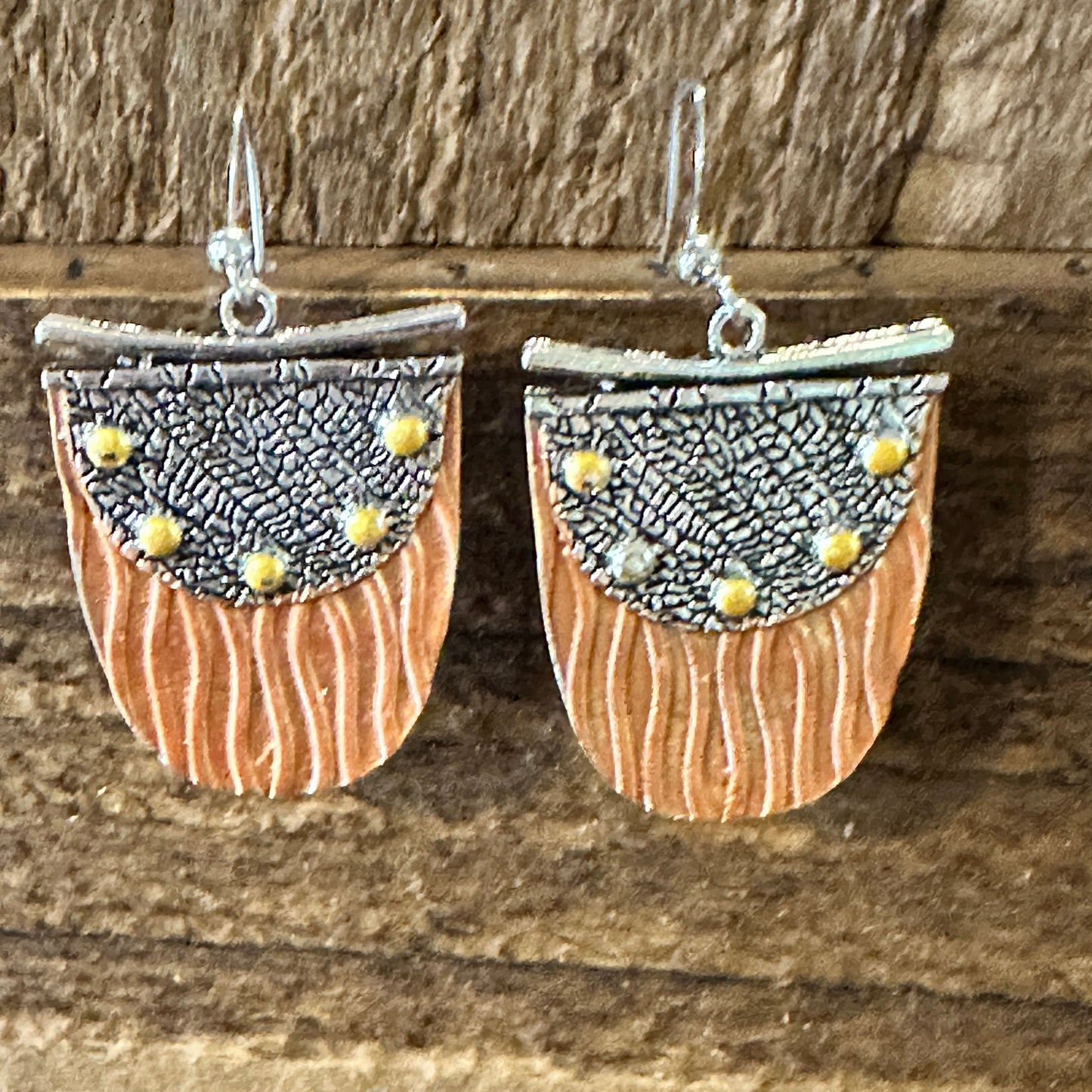 Handcrafted Bohemian Copper Dangle Earrings, Retro Ethnic Style , Gift Box - Silver Elegant