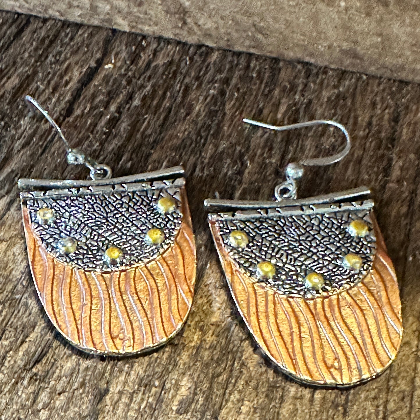 Handcrafted Bohemian Copper Dangle Earrings, Retro Ethnic Style , Gift Box - Silver Elegant