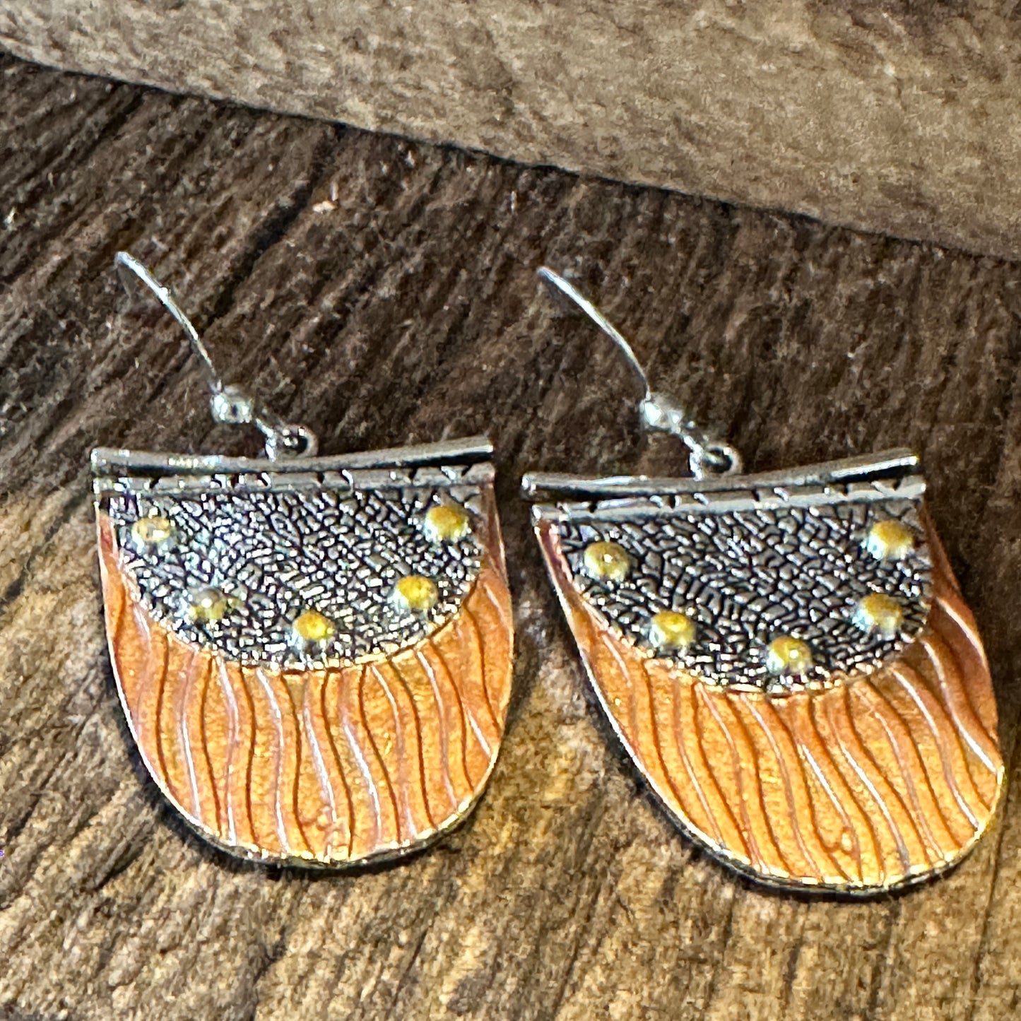 Handcrafted Bohemian Copper Dangle Earrings, Retro Ethnic Style , Gift Box - Silver Elegant