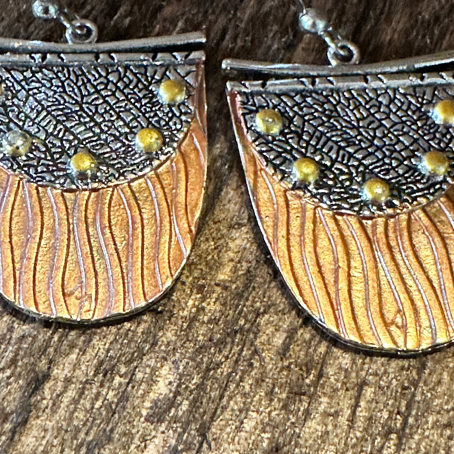 Handcrafted Bohemian Copper Dangle Earrings, Retro Ethnic Style , Gift Box - Silver Elegant