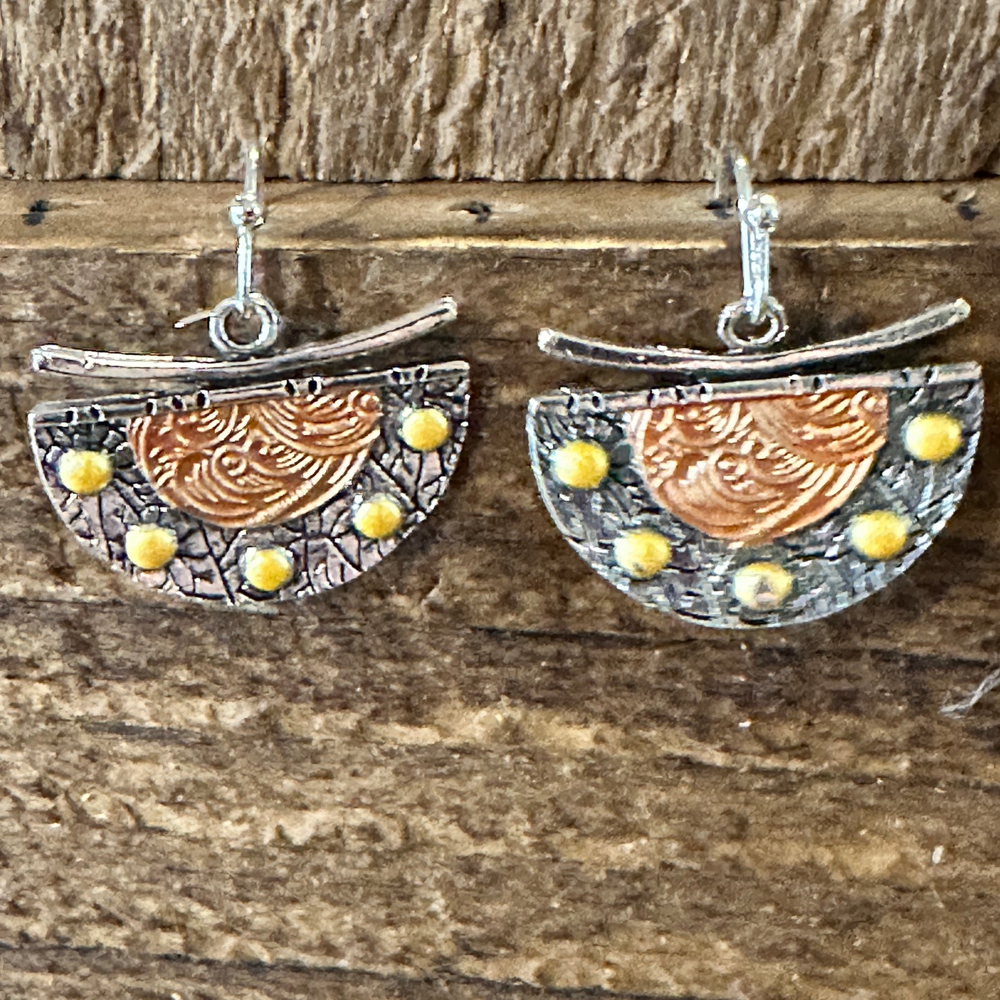 Handcrafted Bohemian Chic Copper Dangle Earring, Retro Ethnic Style , Gift Box - Silver Elegant