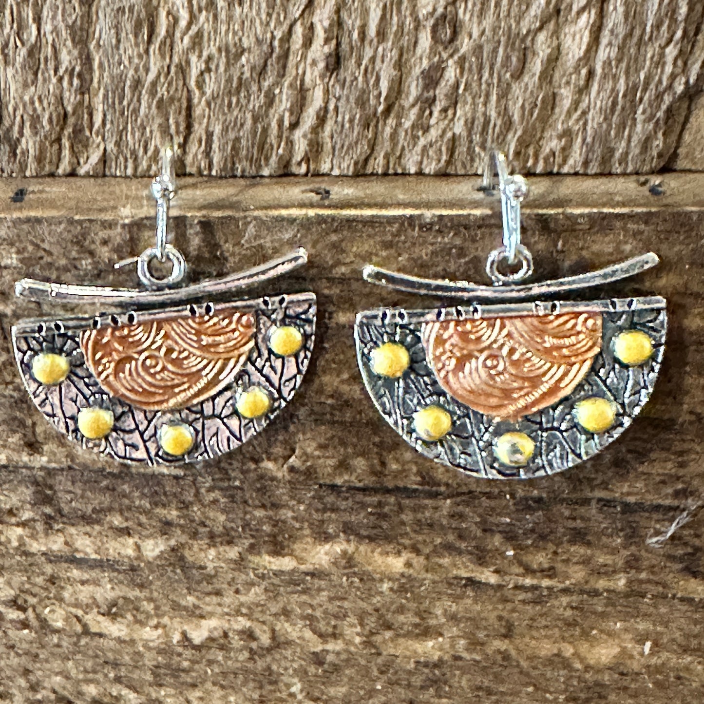 Handcrafted Bohemian Chic Copper Dangle Earring, Retro Ethnic Style , Gift Box - Silver Elegant