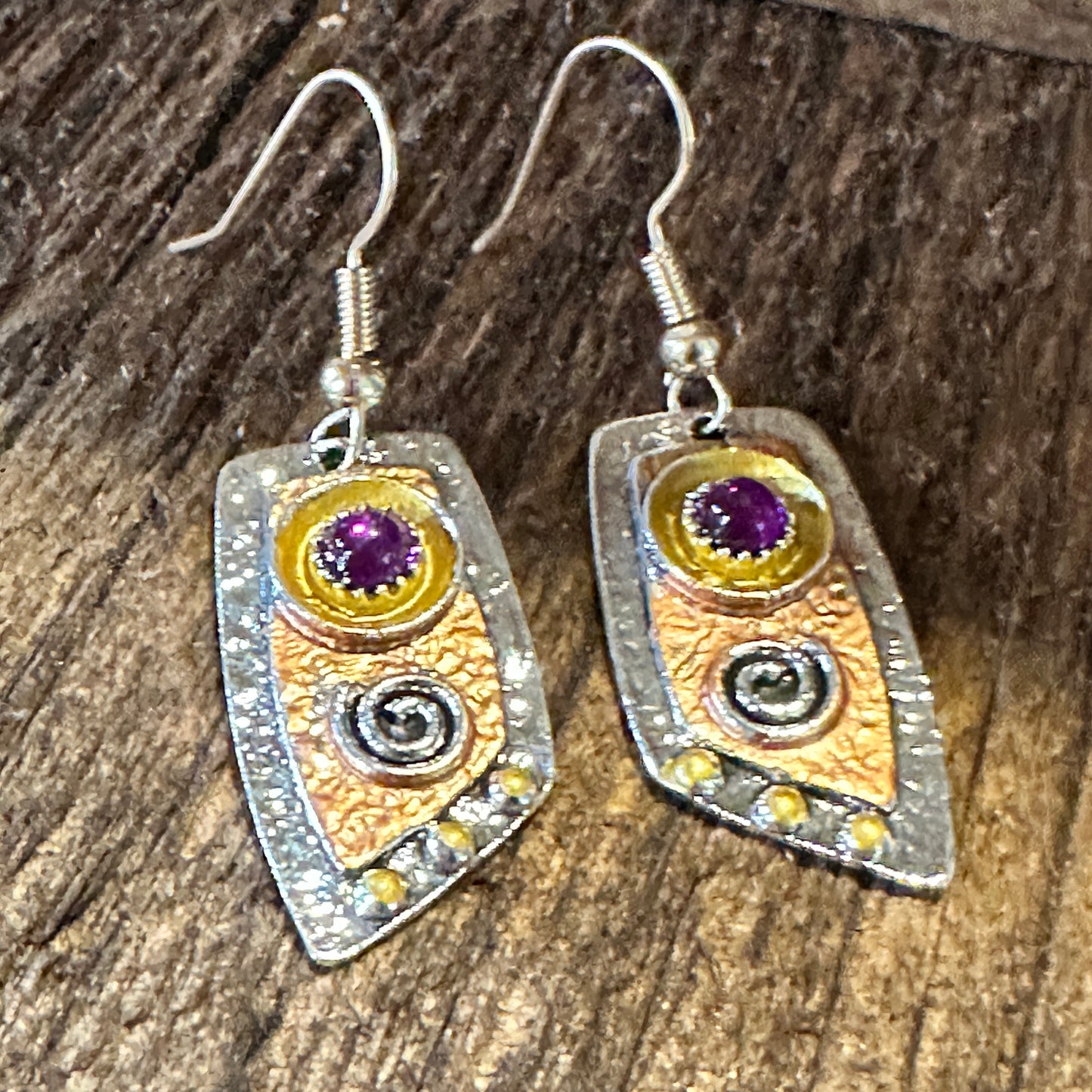 Handcrafted Bohemian Vintage Copper Dangle Earring, Retro Ethnic Style , Gift Box - Silver Elegant