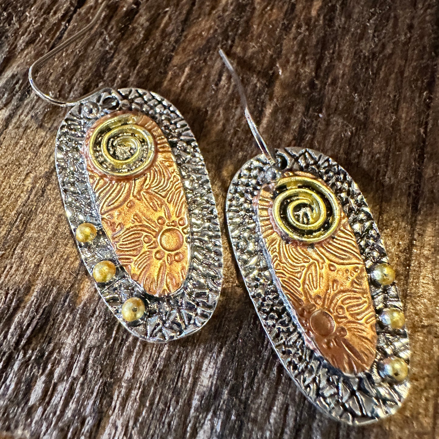 Handcrafted Bohemian Hippie Copper Dangle Earring, Retro Ethnic Style , Gift Box - Silver Elegant