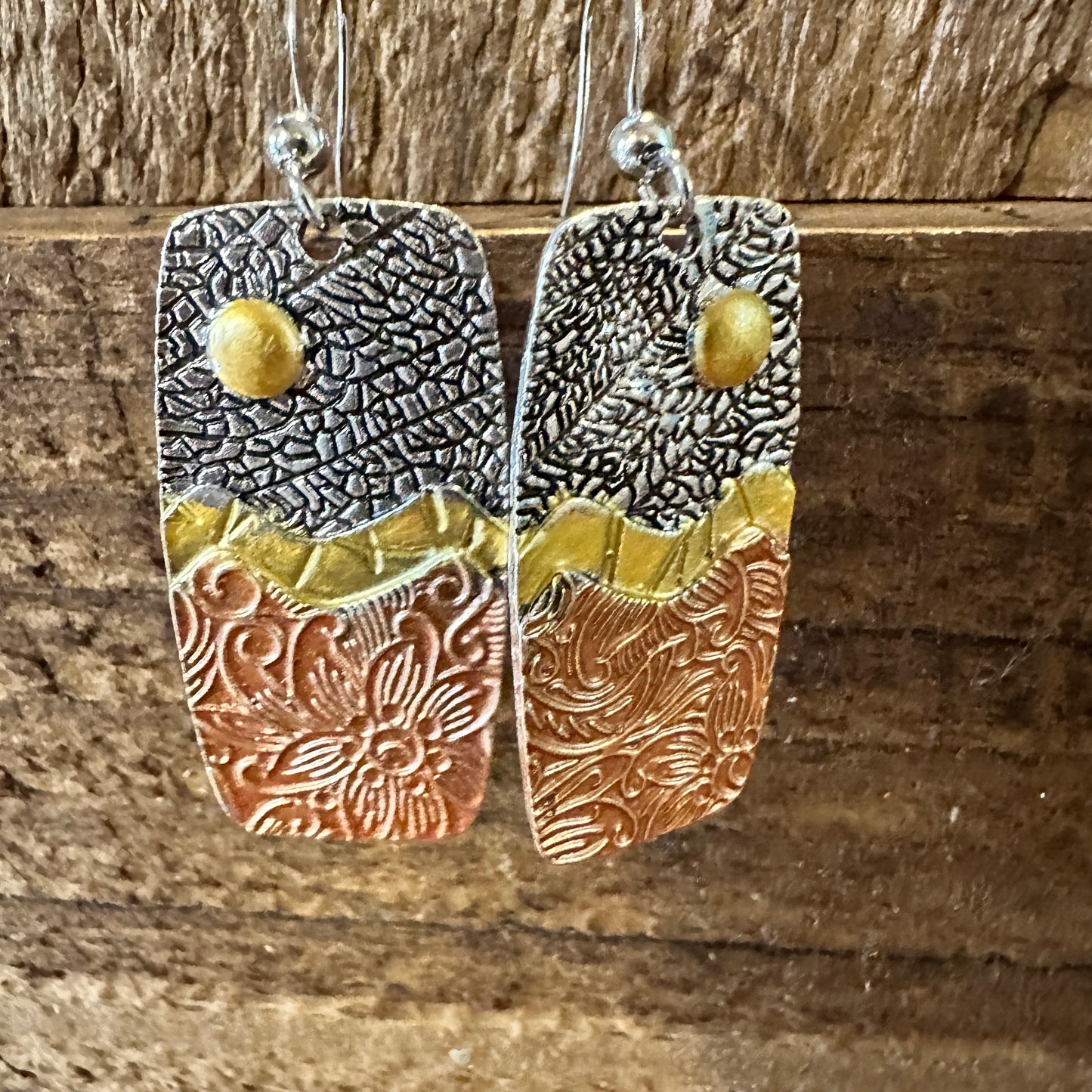 Handmade Bohemian Hippie Copper Dangle Earring, Retro Ethnic Style , Gift Box - Silver Elegant