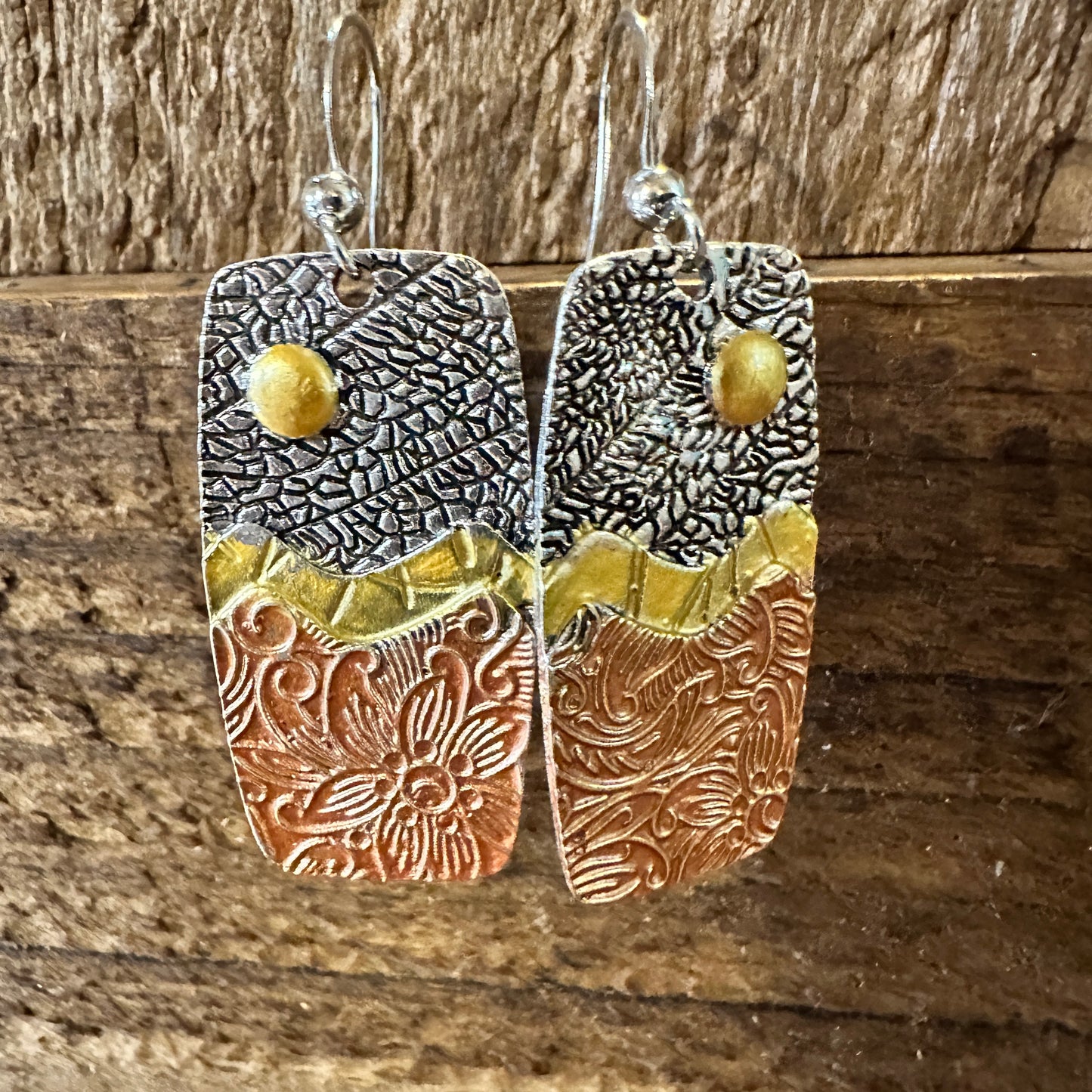 Handmade Bohemian Hippie Copper Dangle Earring, Retro Ethnic Style , Gift Box - Silver Elegant