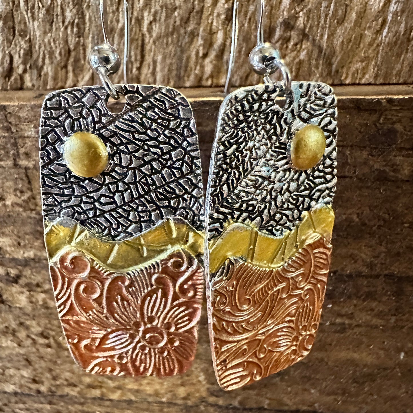 Handmade Bohemian Hippie Copper Dangle Earring, Retro Ethnic Style , Gift Box - Silver Elegant