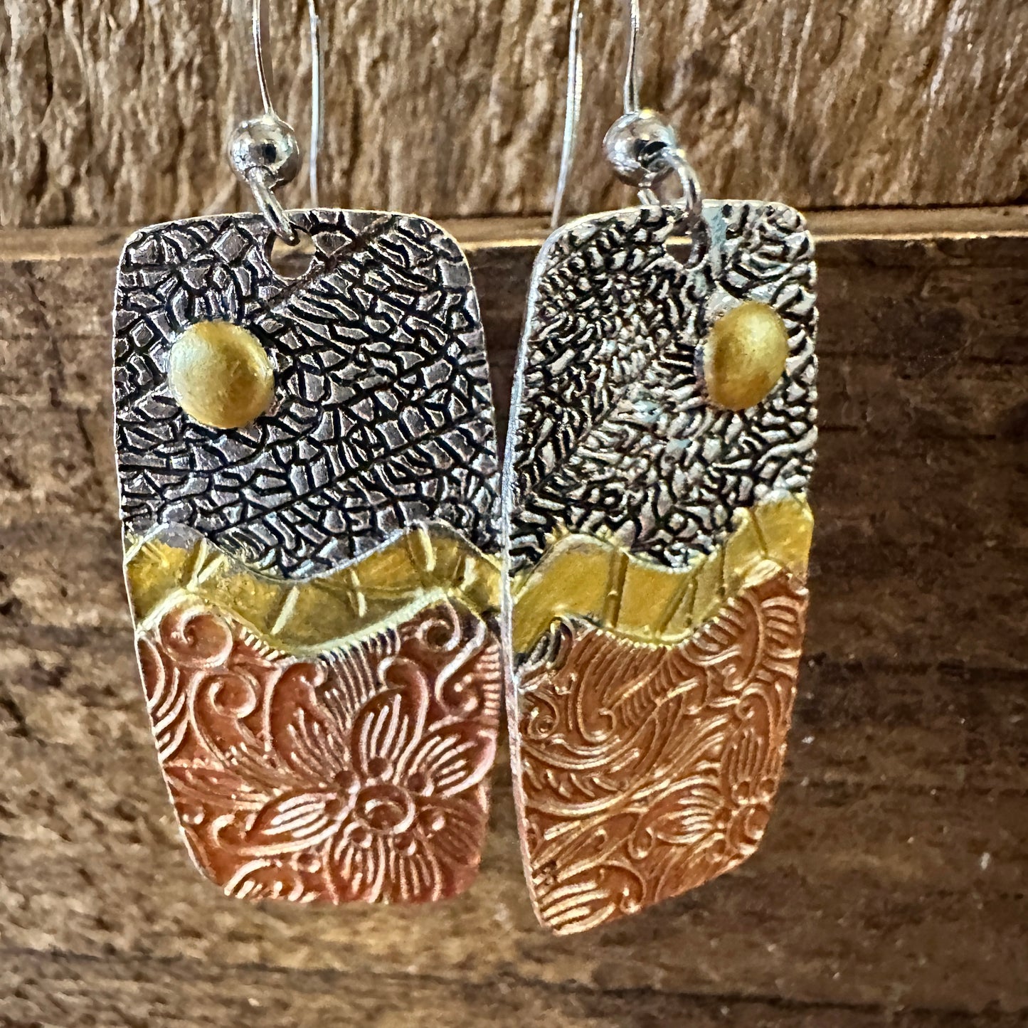 Handmade Bohemian Hippie Copper Dangle Earring, Retro Ethnic Style , Gift Box - Silver Elegant