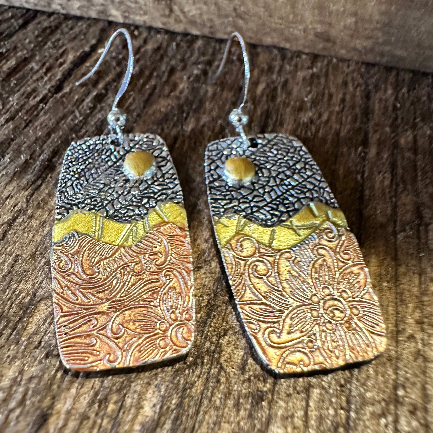 Handmade Bohemian Hippie Copper Dangle Earring, Retro Ethnic Style , Gift Box - Silver Elegant