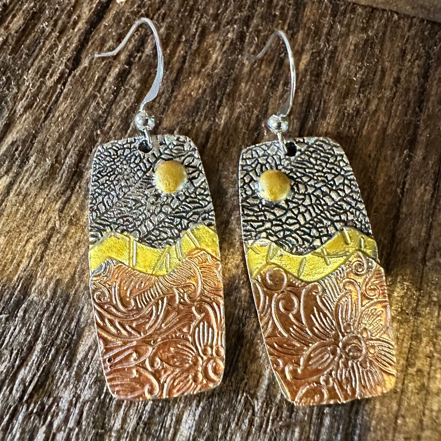 Handmade Bohemian Hippie Copper Dangle Earring, Retro Ethnic Style , Gift Box - Silver Elegant
