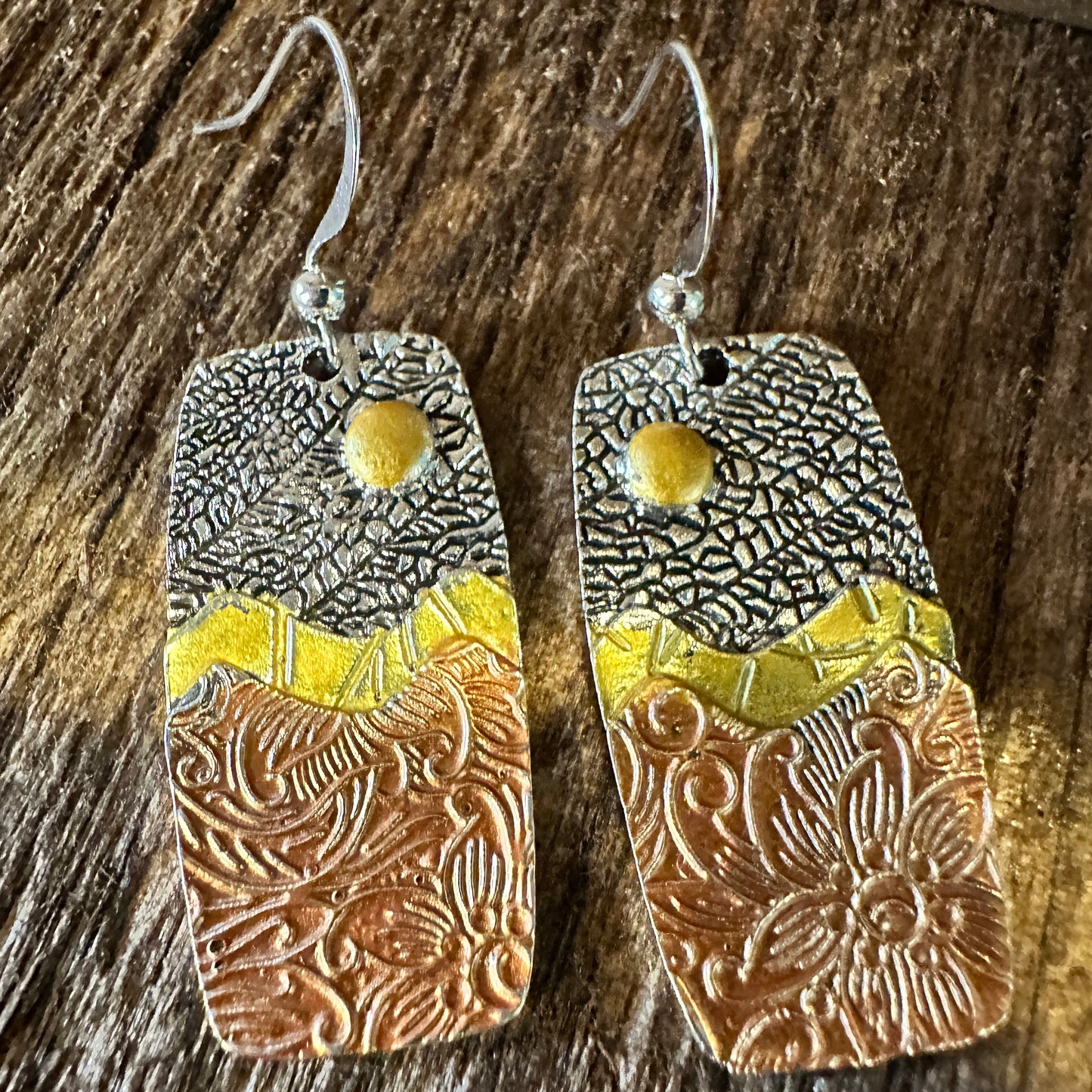 Handmade Bohemian Hippie Copper Dangle Earring, Retro Ethnic Style , Gift Box - Silver Elegant