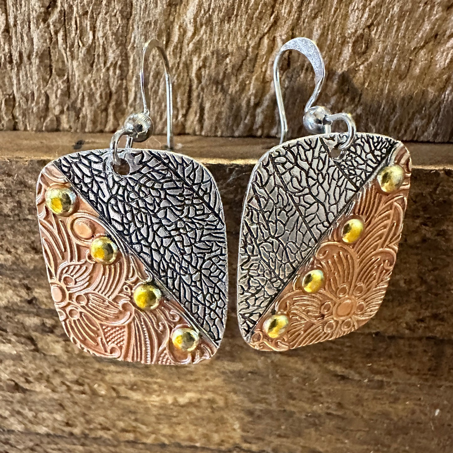 Handmade Bohemian Chic Copper Dangle Earring, Retro Ethnic Style , Gift Box - Silver Elegant