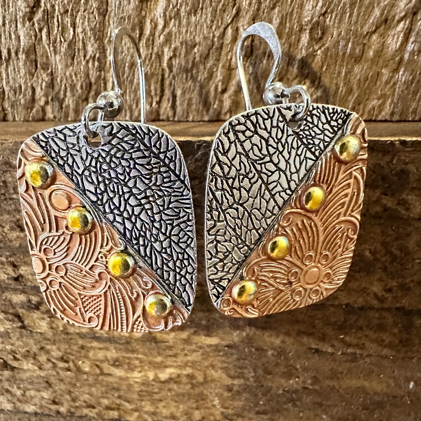 Handmade Bohemian Chic Copper Dangle Earring, Retro Ethnic Style , Gift Box - Silver Elegant