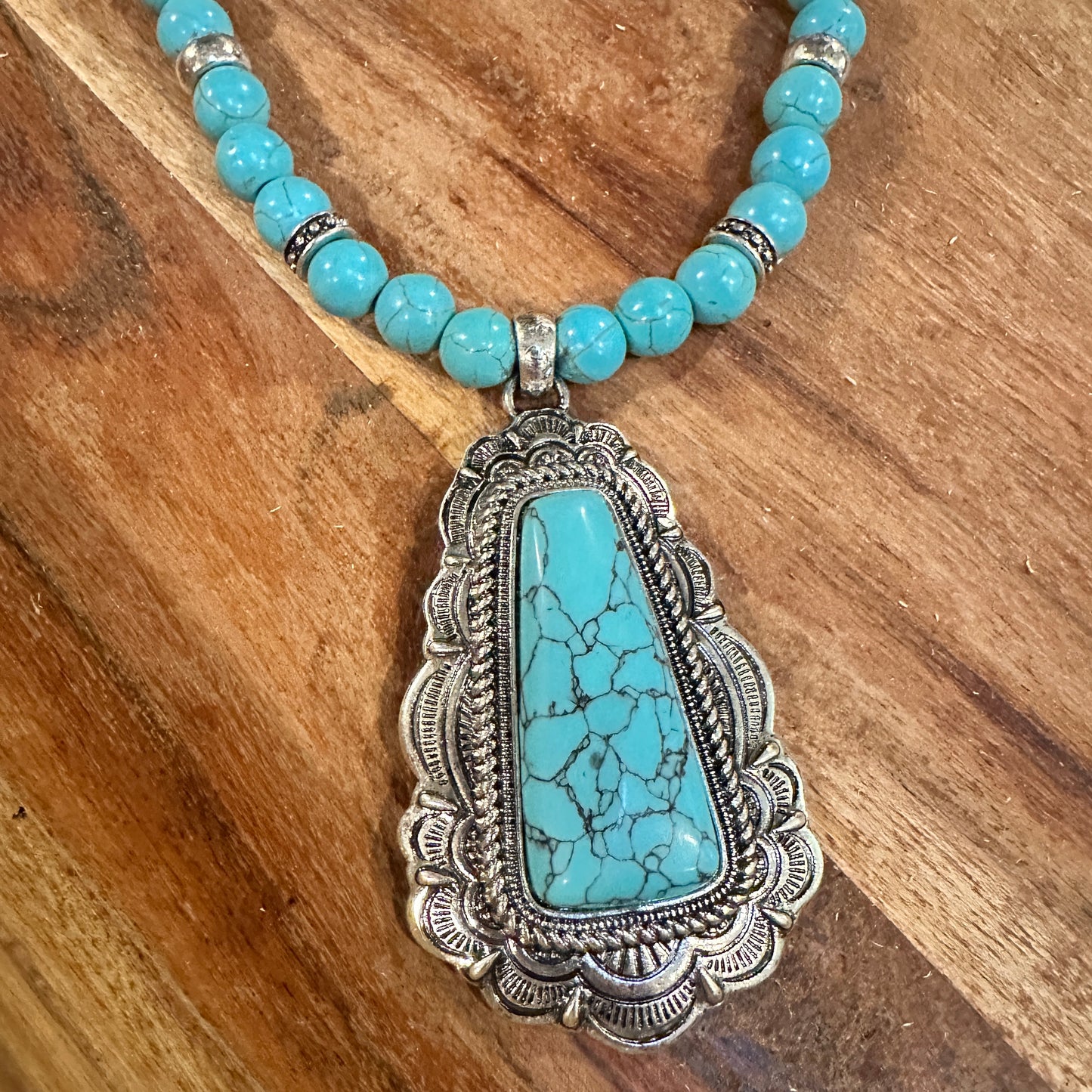 Boho Chic Western Turquoise Rustic Charm Trapezoid Jewelry Set with Cabochon Accents, Gift Box