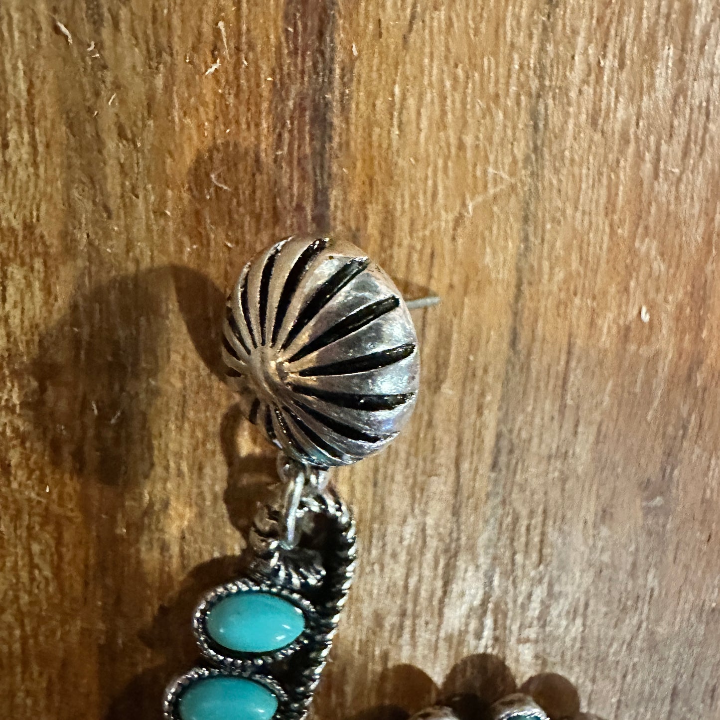 Boho Handcrafted Hippie Nature's Embrace Turquoise Spiral Earrings, Ships in Gift Box