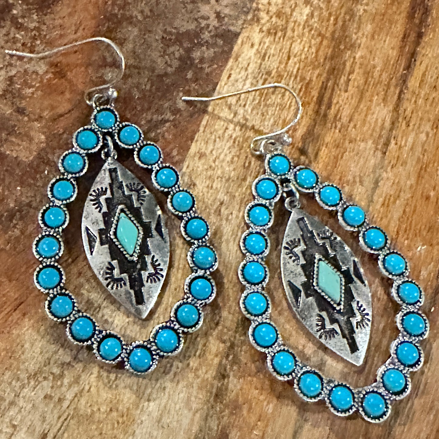 Aztec-Inspired Teardrop Turquoise Earrings - Chic Statement Jewelry