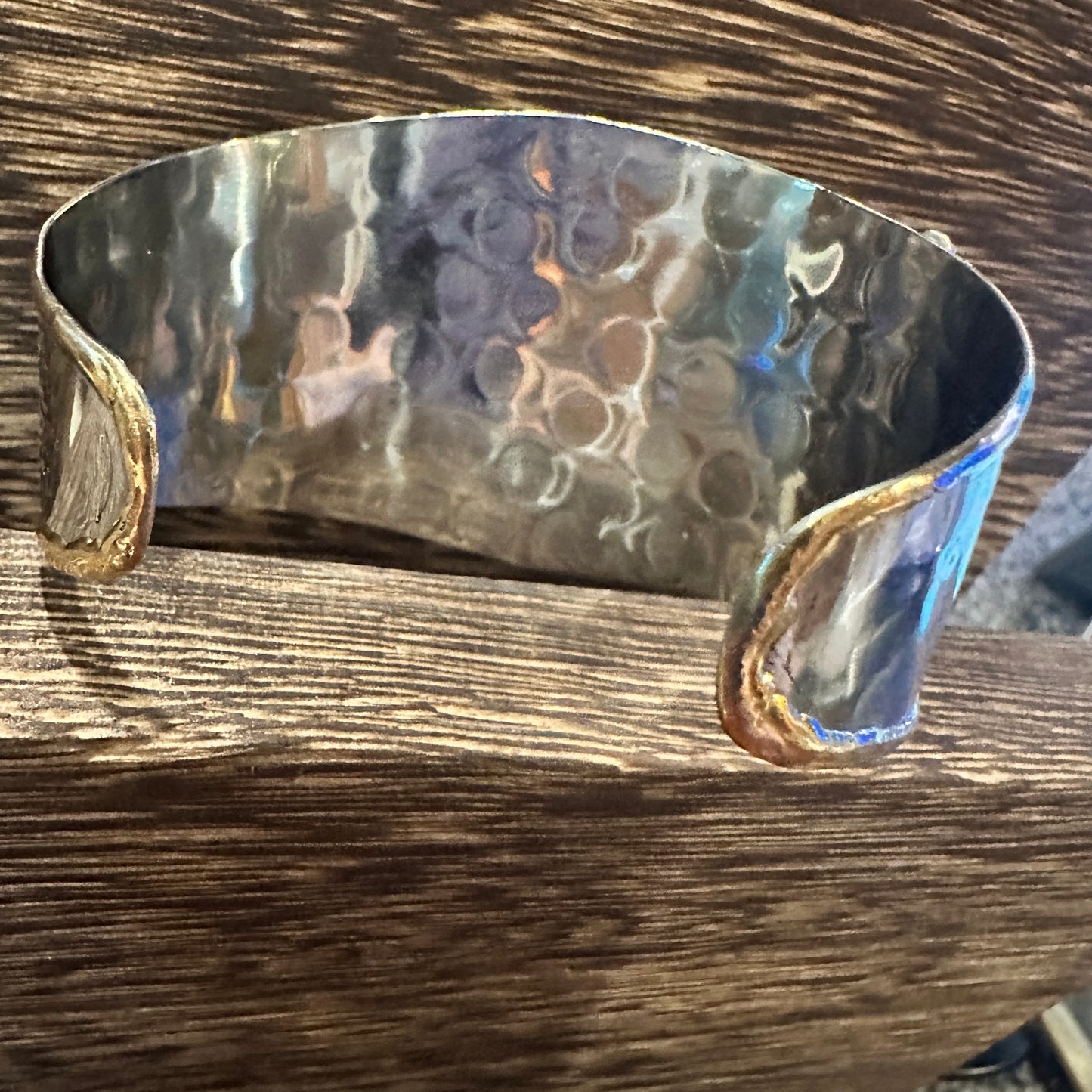 Artisan-Made 2-Inch Adjustable Cuff Bracelet with Rhodonite Pink Gemstone and Mixed Metals, Gift-Ready Box Included