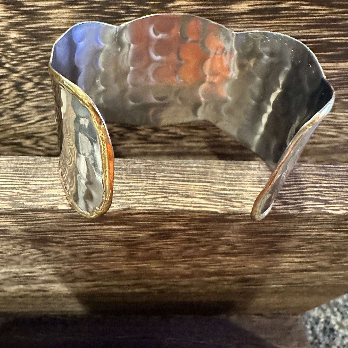 Artisan 2-Inch Wide Lapis Lazuli Cuff Bracelet, Adjustable Mixed Metals, Gift Ready