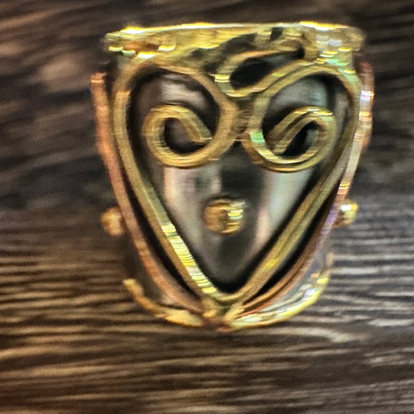 Artisan Crafted Silver & Copper Heart Wide Cuff Ring in Gift Box
