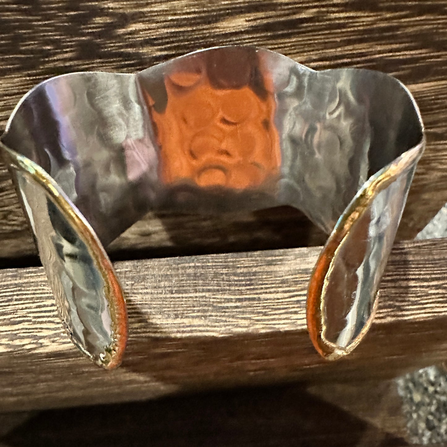 Unique Adjustable Cuff Bracelet with Dalmation Jasper and Mixed Metals, Gift-Ready Box Included