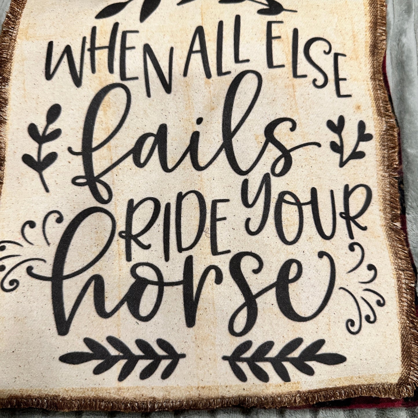 "UNIQUE FLANNEL ADVENTURE: WHEN ALL ELSE FAILS, RIDE YOUR HORSE" - CUSTOM RED TONES / XL