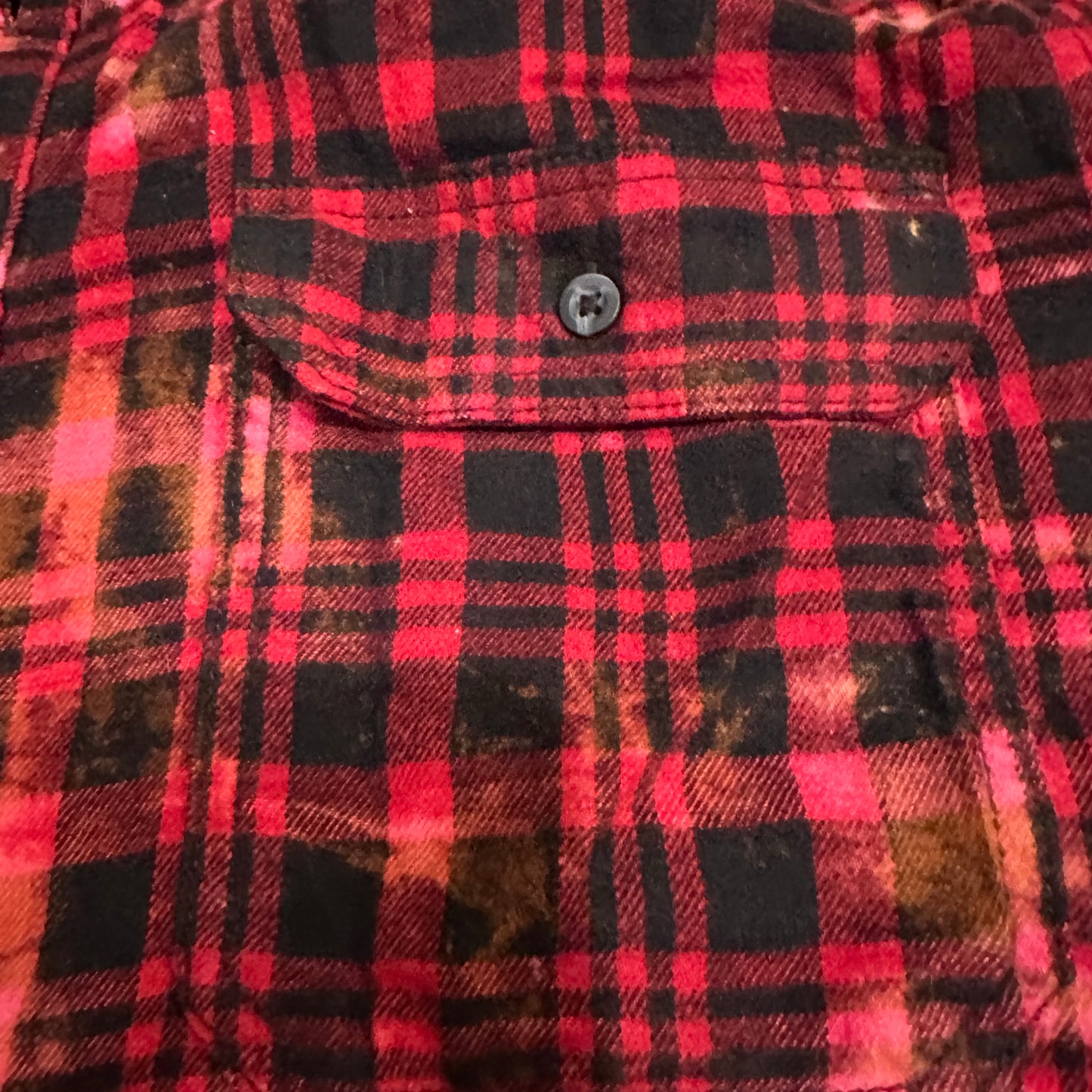 American Flag Guitar Soft Acid Washed Flannel Shirt - Red Tones / XL Jana's Flannels