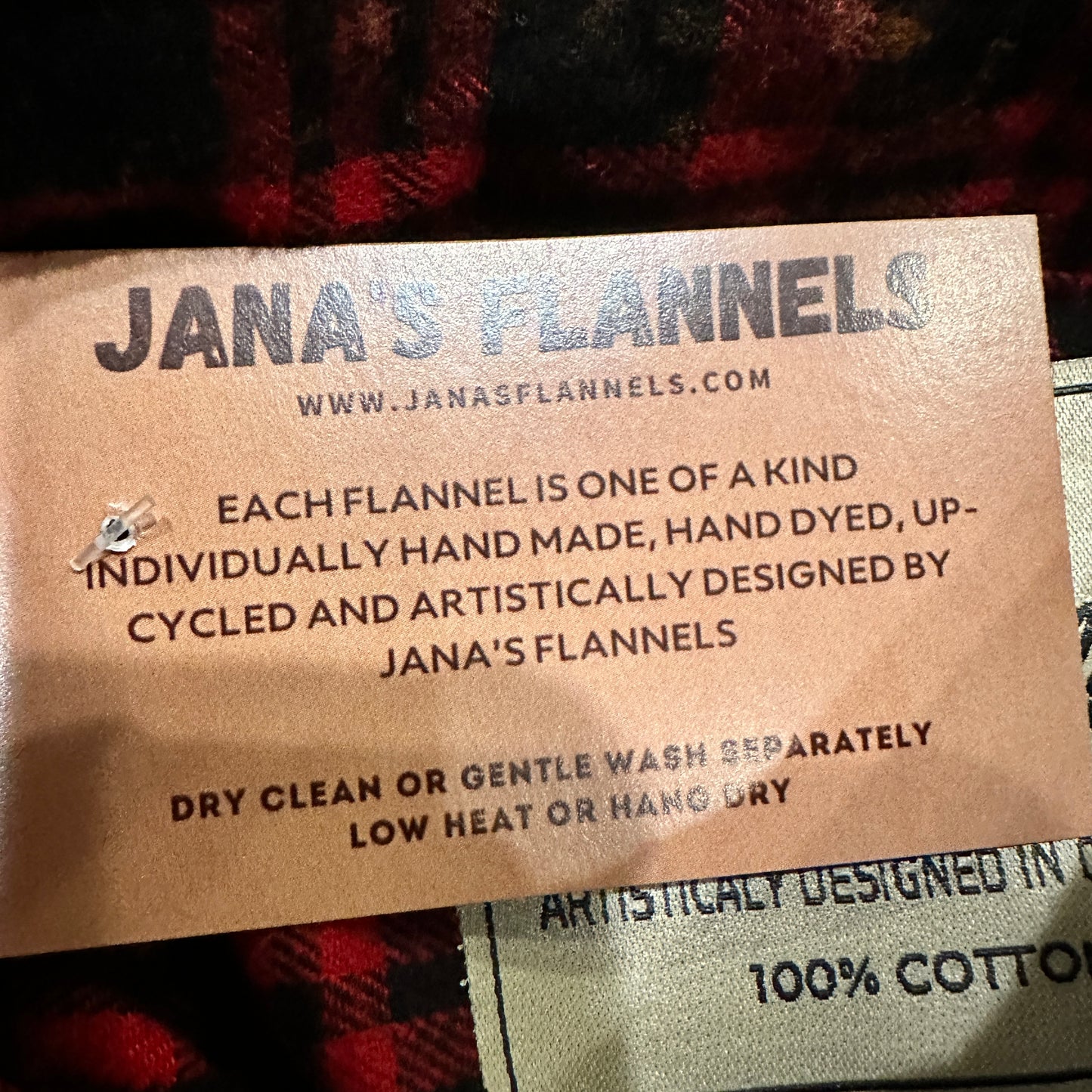 American Flag Guitar Soft Acid Washed Flannel Shirt - Red Tones / XL Jana's Flannels