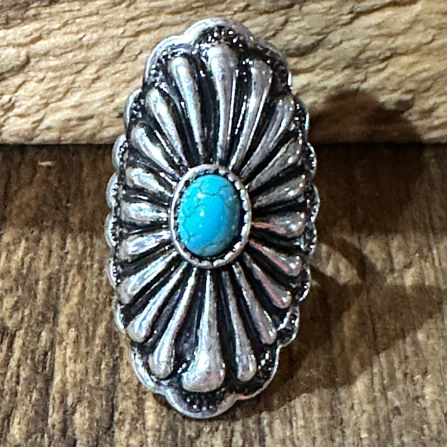 Boho Chic Conch Rustic Charm Adjustable Western Metal Ring, Gift Box
