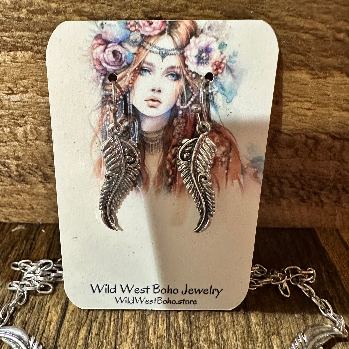 Bohemian Willow Leaf Turquoise Cabochon Jewelry Set: Necklace & Earrings