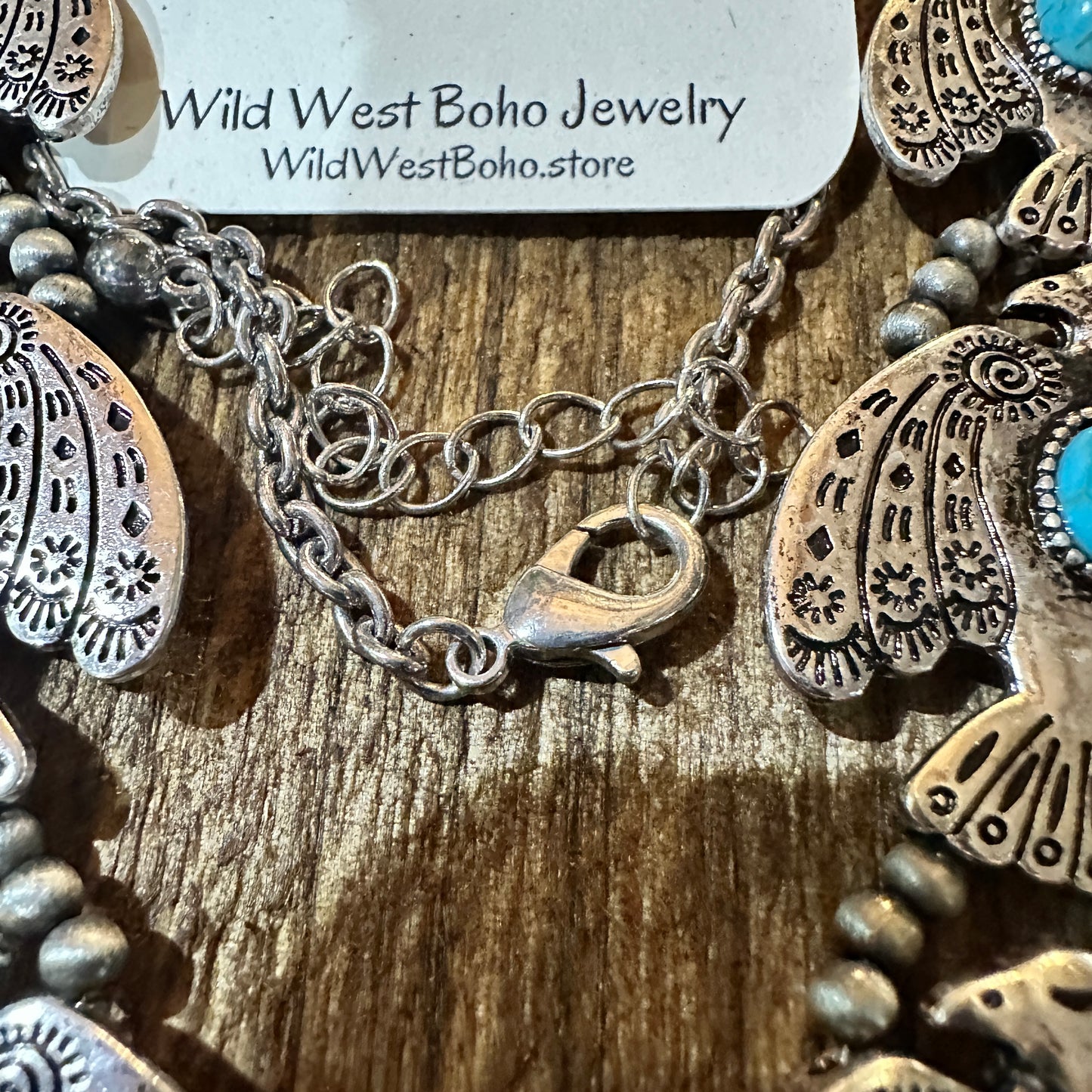 Boho Native American Turquoise Thunderbirds Charm Jewelry Set, Gift Box