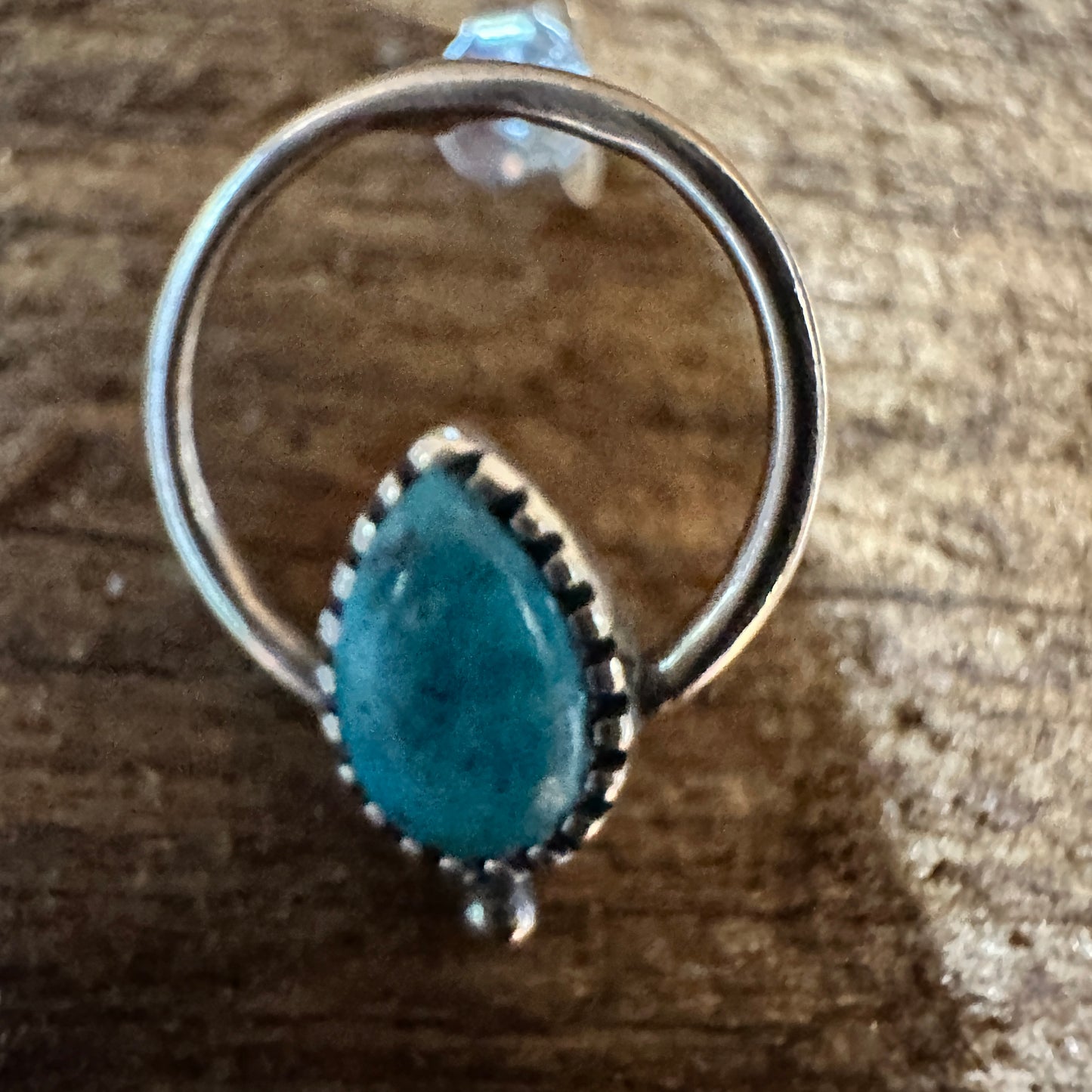 Bohemian Bliss Turquoise Sterling Silver Hoops Stud Earrings, Gift Box