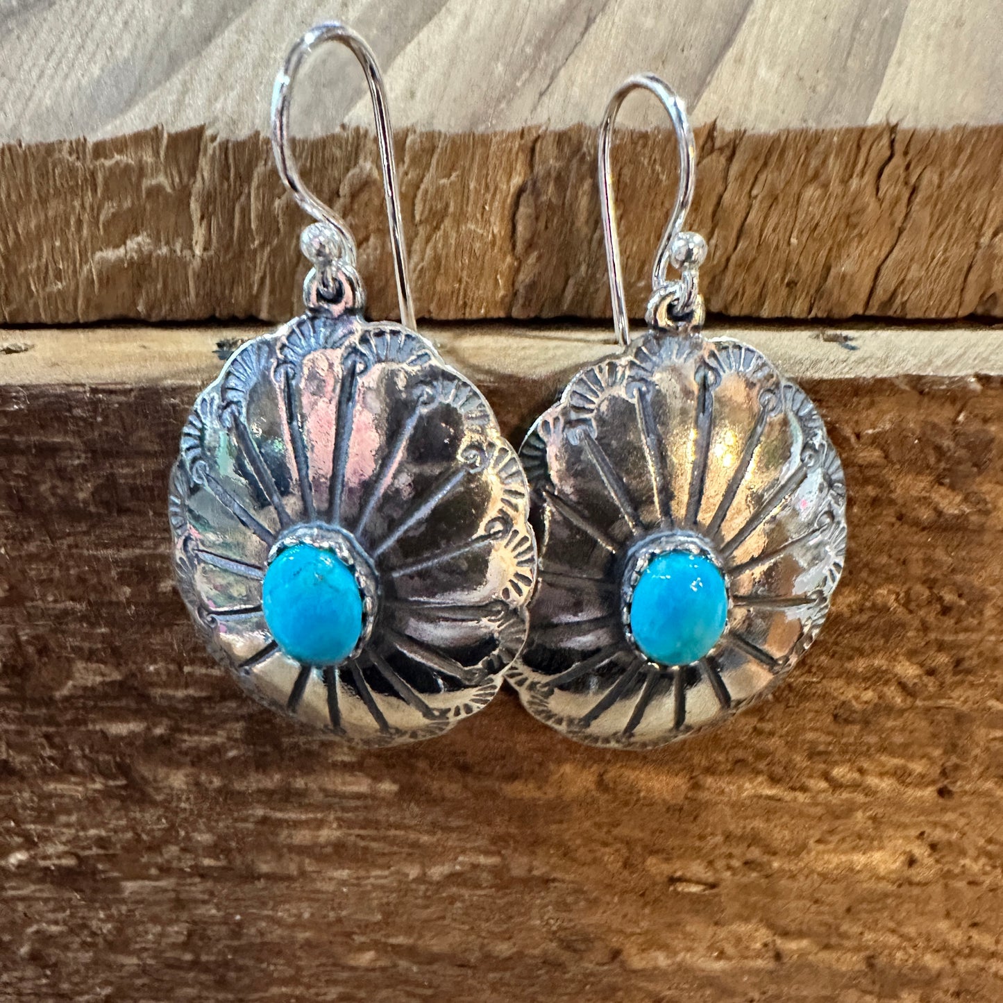 Turquoise Dreamcatcher Earrings in Sterling Silver