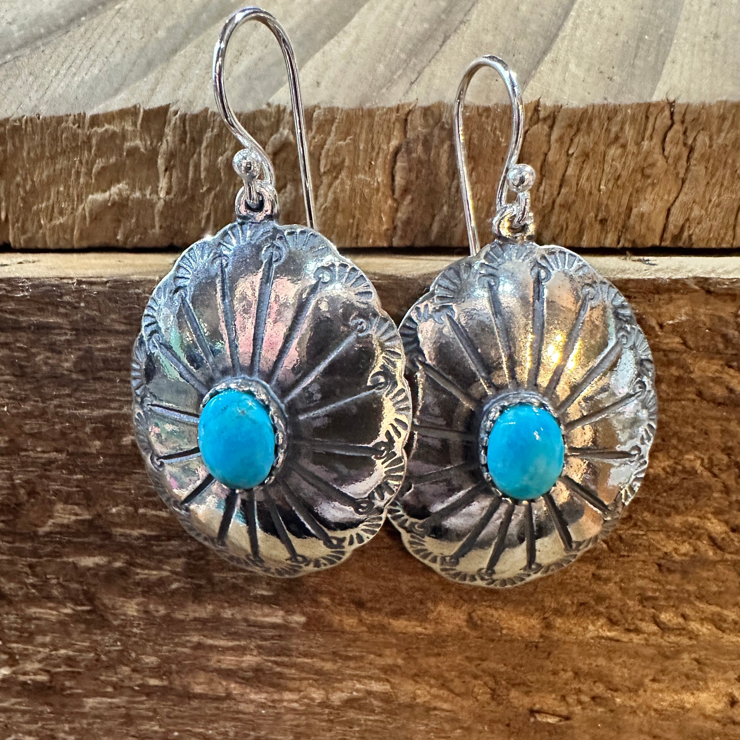 Turquoise Dreamcatcher Earrings in Sterling Silver