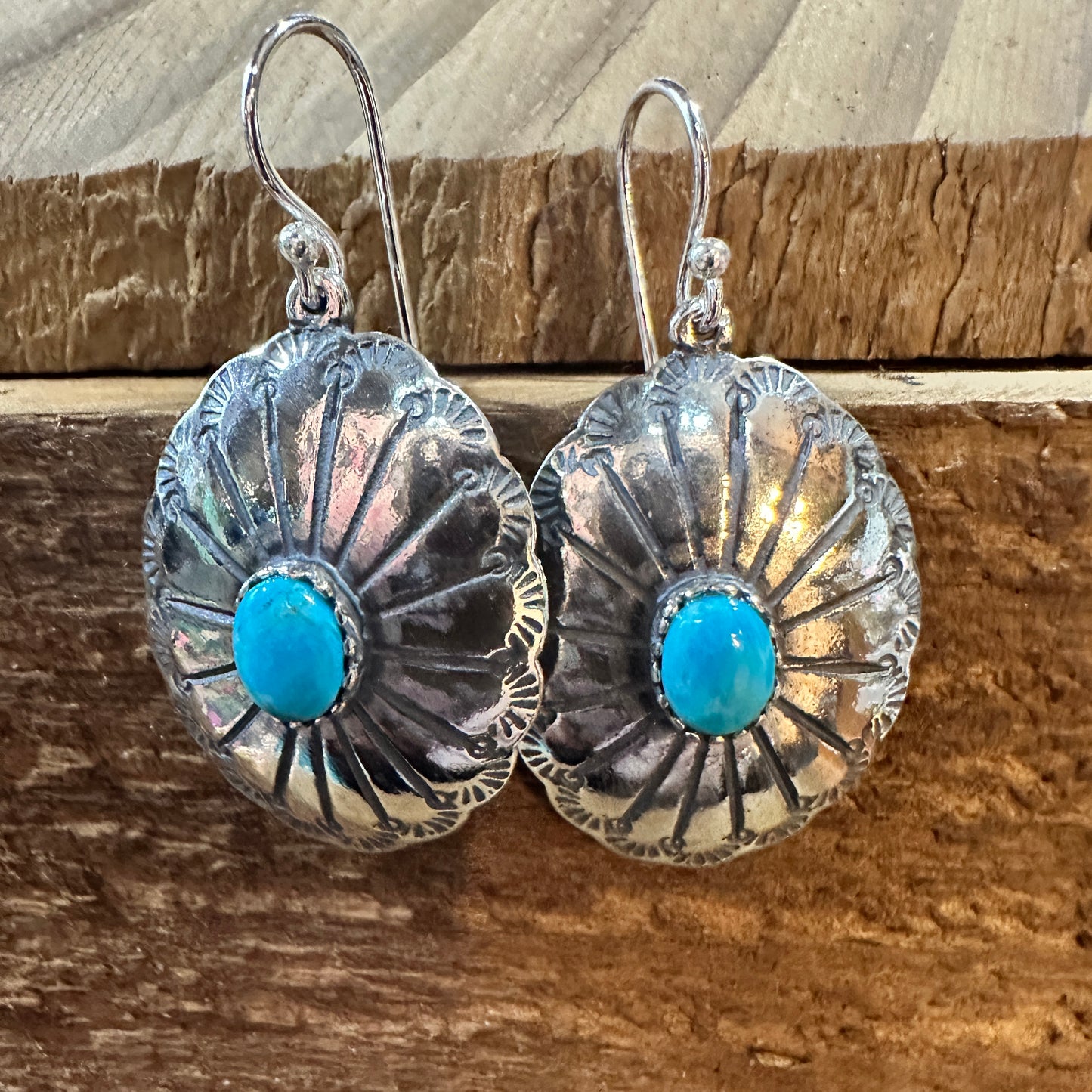 Turquoise Dreamcatcher Earrings in Sterling Silver