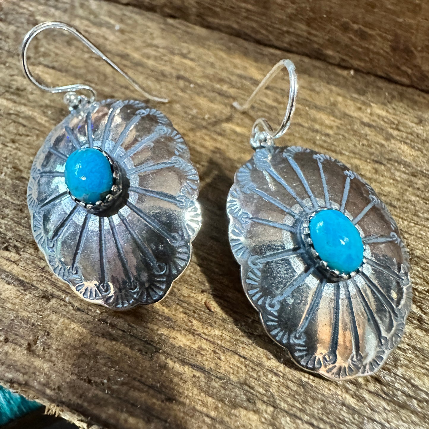 Turquoise Dreamcatcher Earrings in Sterling Silver