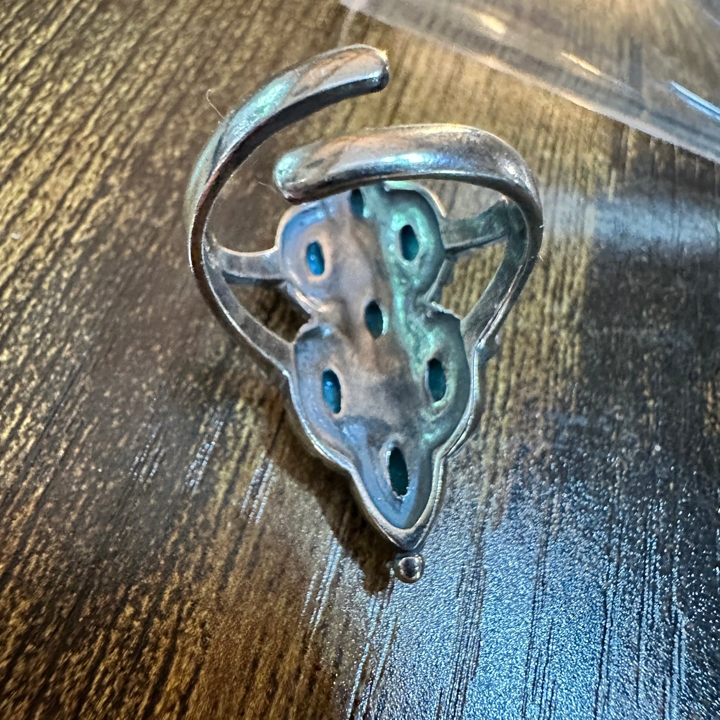 Native American Turquoise Elegance: Adjustable Antique Sterling Silver Ring, Gift Box