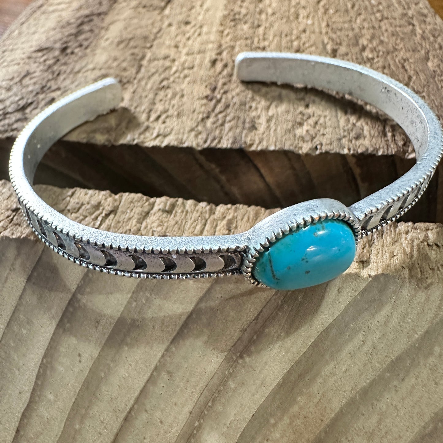 Turquoise Cuff Bracelet in Antique Silver, Native American Cuff Bangle, Ships in Gift Box