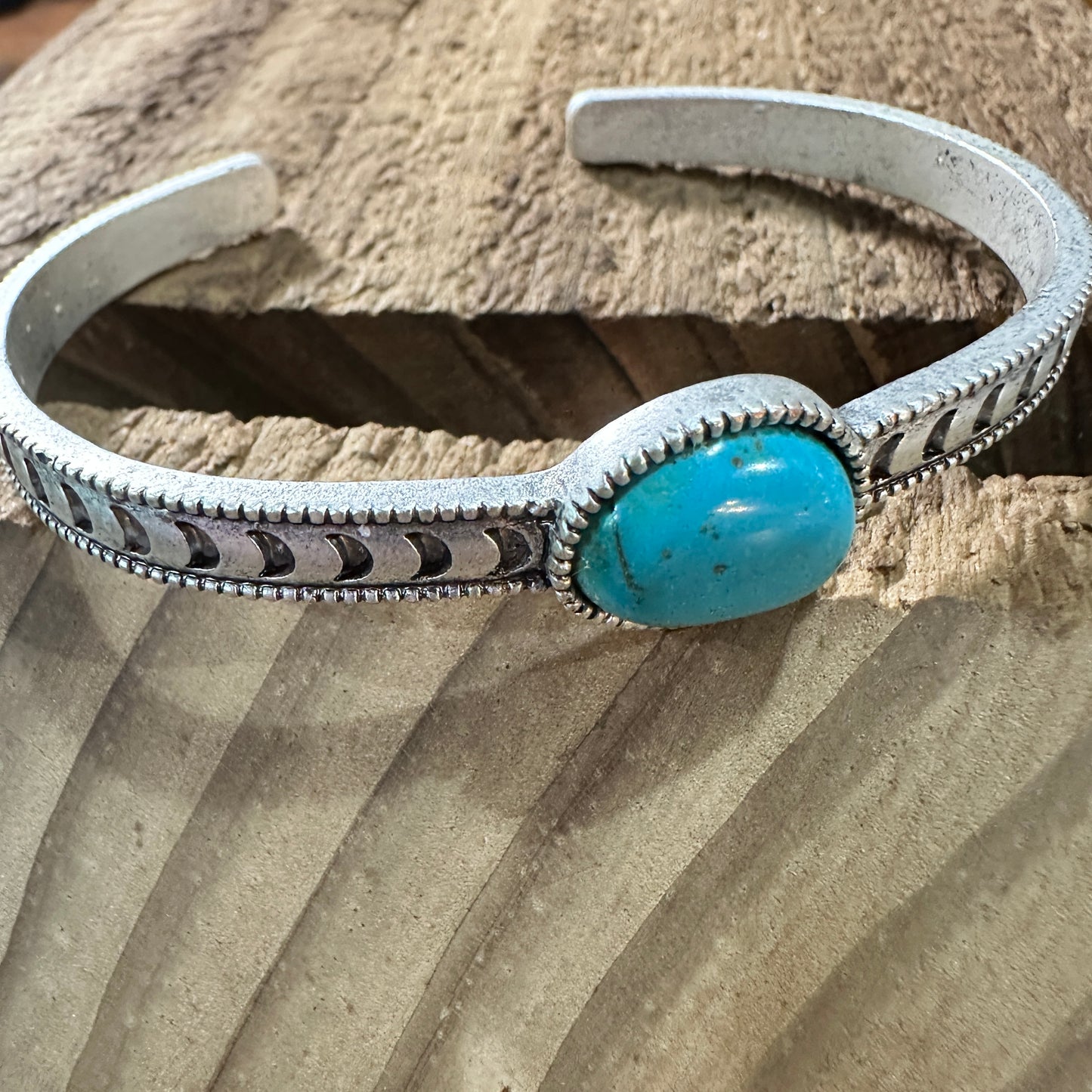 Turquoise Cuff Bracelet in Antique Silver, Native American Cuff Bangle, Ships in Gift Box
