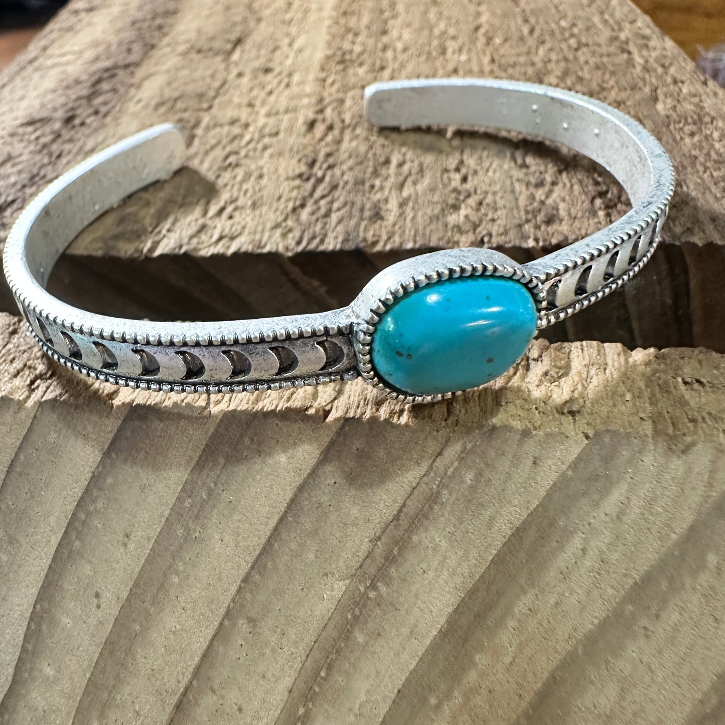 Turquoise Cuff Bracelet in Antique Silver, Native American Cuff Bangle, Ships in Gift Box