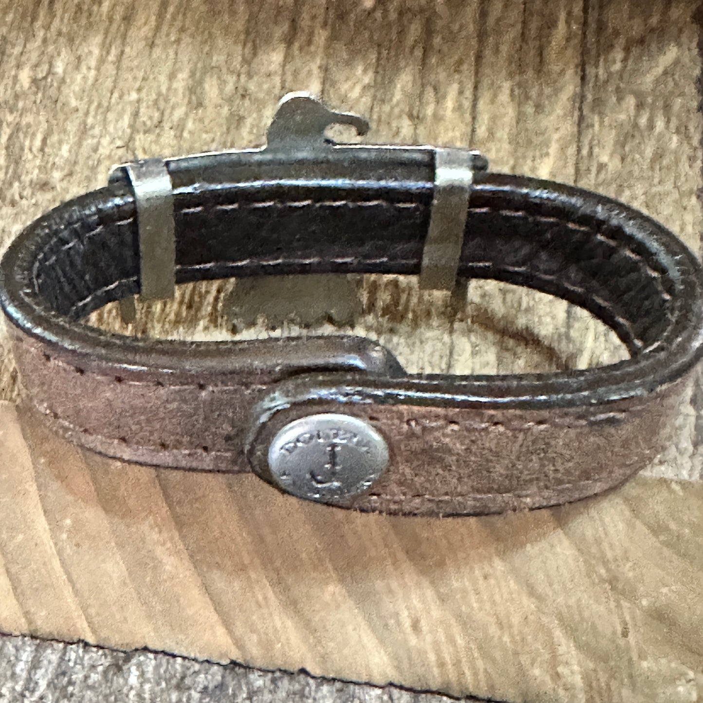 Leather Thunderbird Cuff Bracelet Kingman Turquoise Copper 8.3 Inch