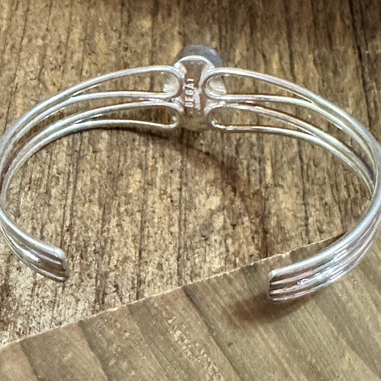 Navajo Turquoise Spiny Sterling Silver Bracelet Loop Cuff Stamped Begay