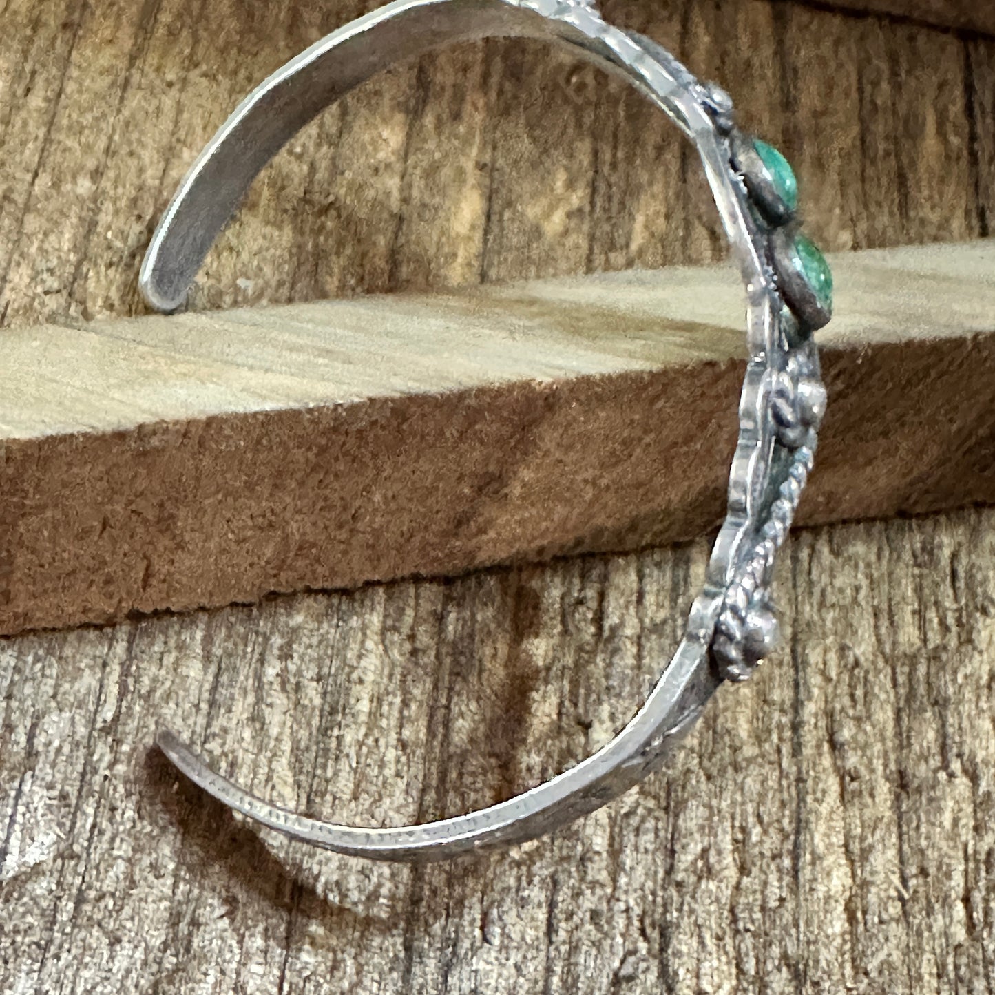 Handmade Navajo Spice Mojave Sterling Silver Cuff Bracelet with Natural Stone