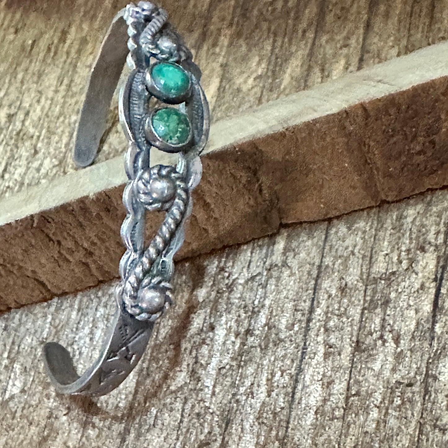 Handmade Navajo Spice Mojave Sterling Silver Cuff Bracelet with Natural Stone
