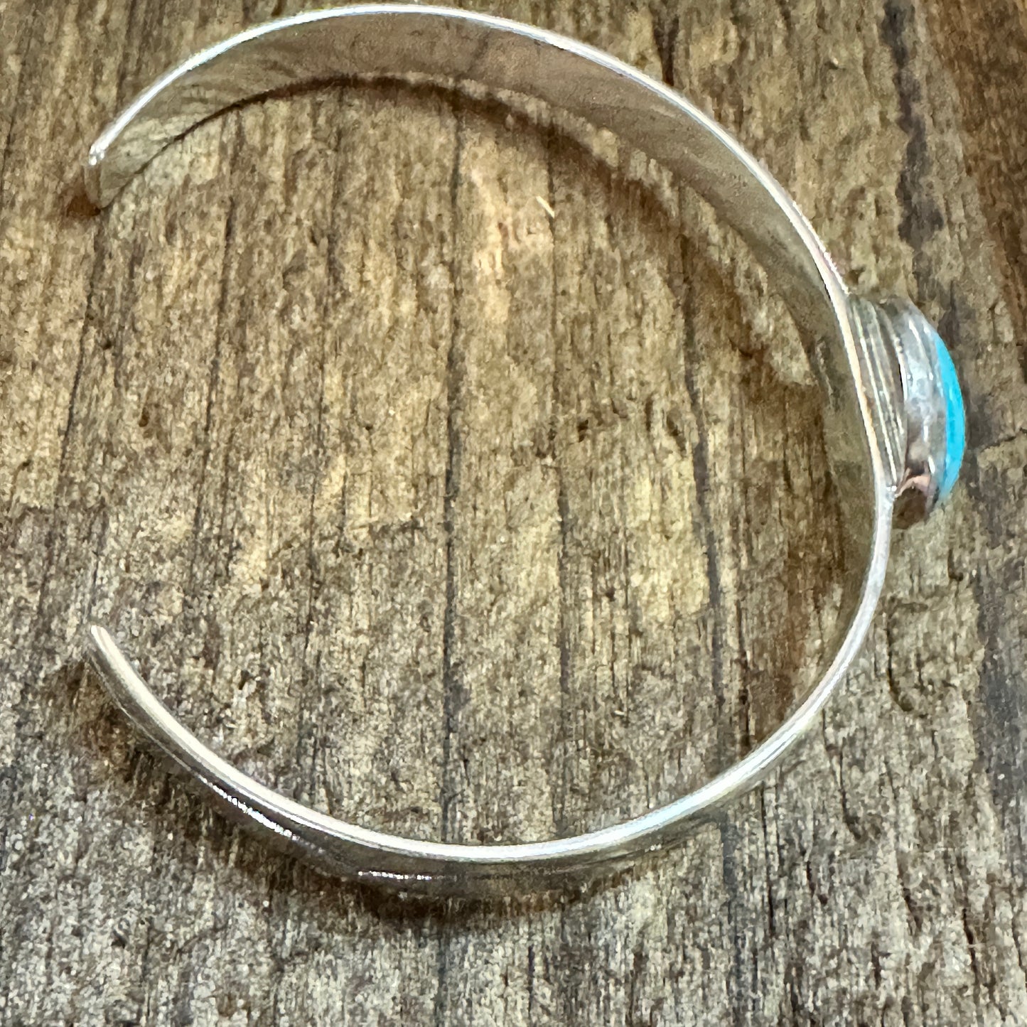 Navajo Sterling Cuff & Kingman Turquoise Cuff Bracelet, Signed