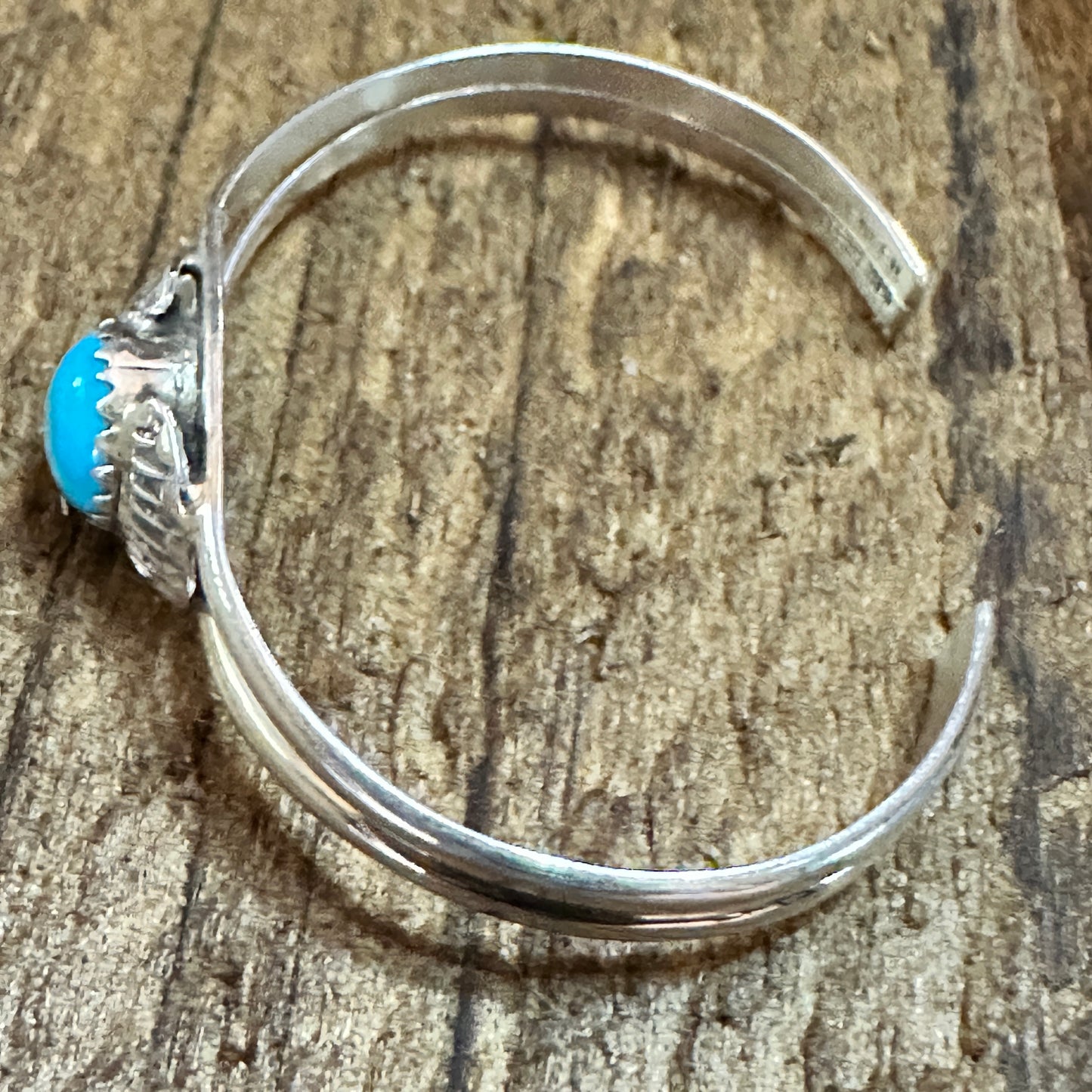 Handmade Navajo Sterling Silver & Turquoise Baby Cluster Cuff Bracelet