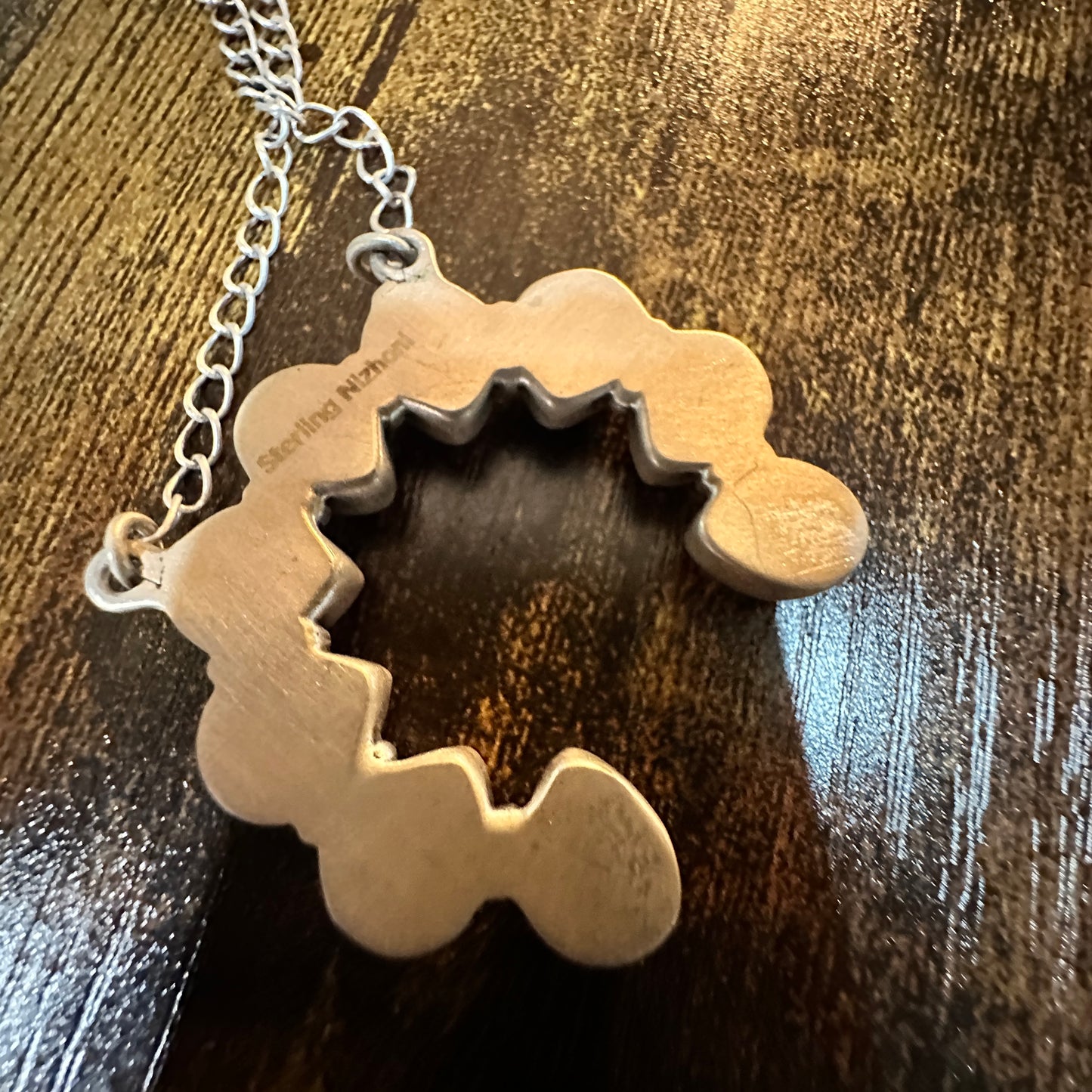 Handmade Red Rose Dahlia Squash Necklace, 925 Sterling Silver Signed