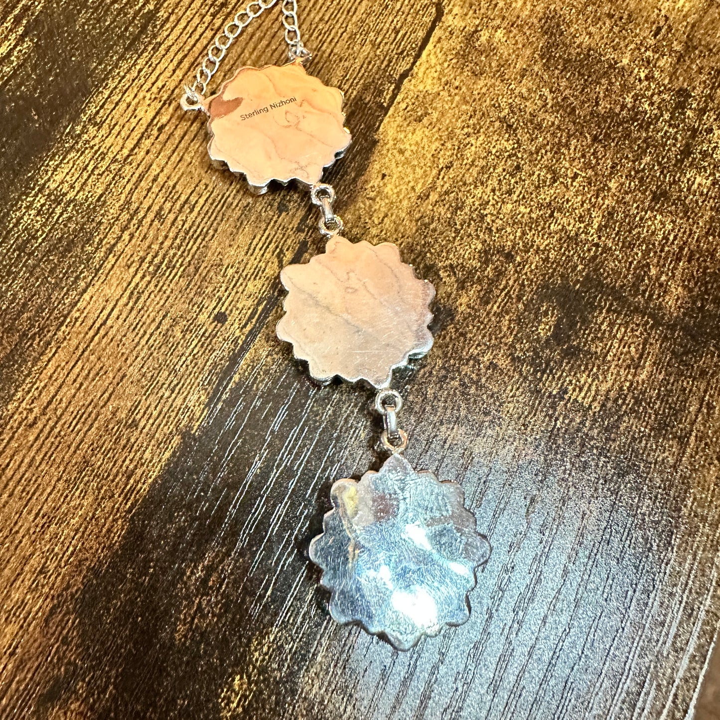 Handmade Cotton Candy Floral Necklace In Sterling Silver Signed By Nizhoni